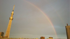 Sky tree and Double Rainbow